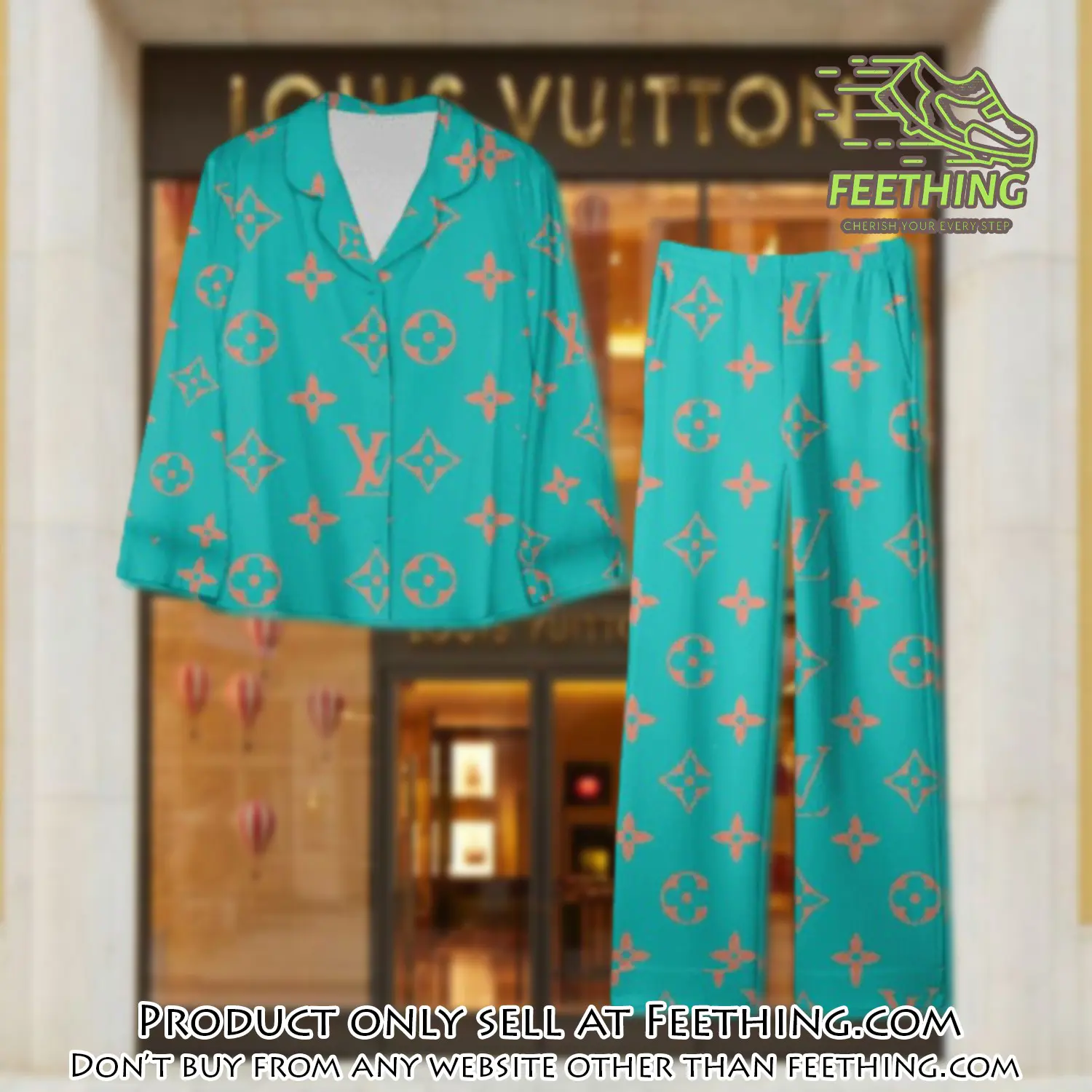 Trending luxury lv satin pajama set pjs1070 ft5901057